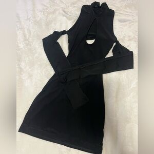 EGO Official Black Long Sleeve Cut-Out Dress